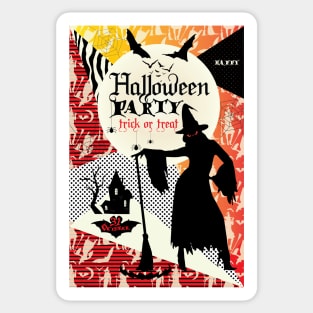 Dark Haunted House Halloween Party Festival Modern abstract design, pumpkin, magic night sky and more / Holiday gifts Sticker